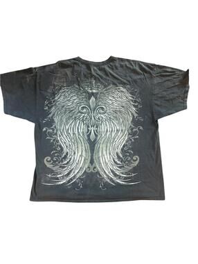 Y2K Gothic Angel Wings Graphic Tee